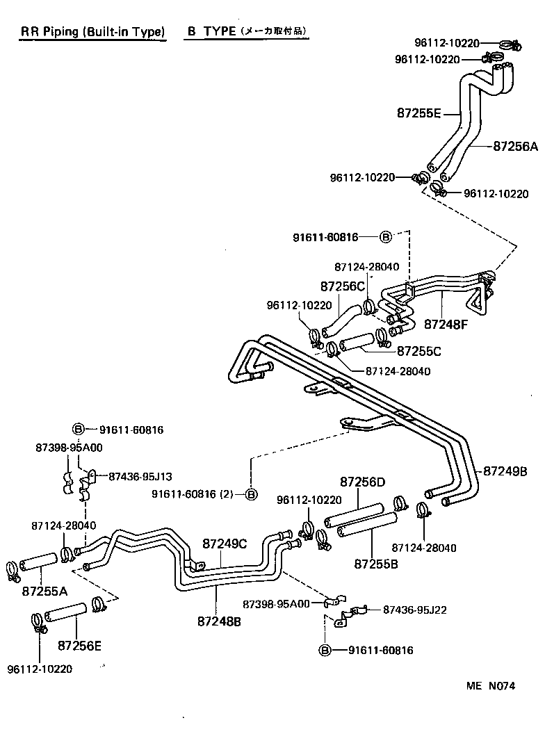 87207-95J76 PIPE SUB-ASSY, HEATER WATER, B product image