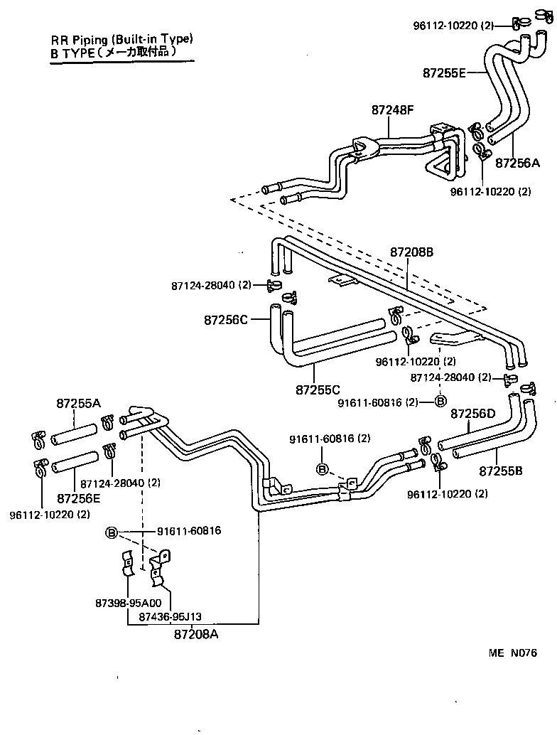 87207-95J76 PIPE SUB-ASSY, HEATER WATER, B product image