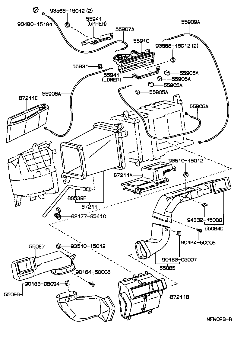 55087-90P80 DUCT SUB-ASSY, HEATER TO REGISTER, NO.4 product image