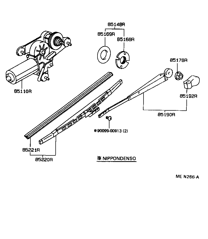 85192-12870 COVER, REAR WIPER ARM product image