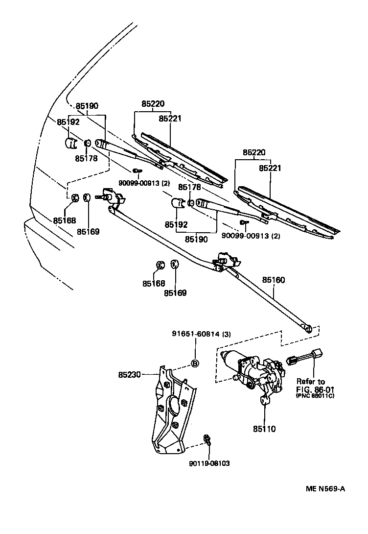 85214-60070 RUBBER, WIPER, RH product image
