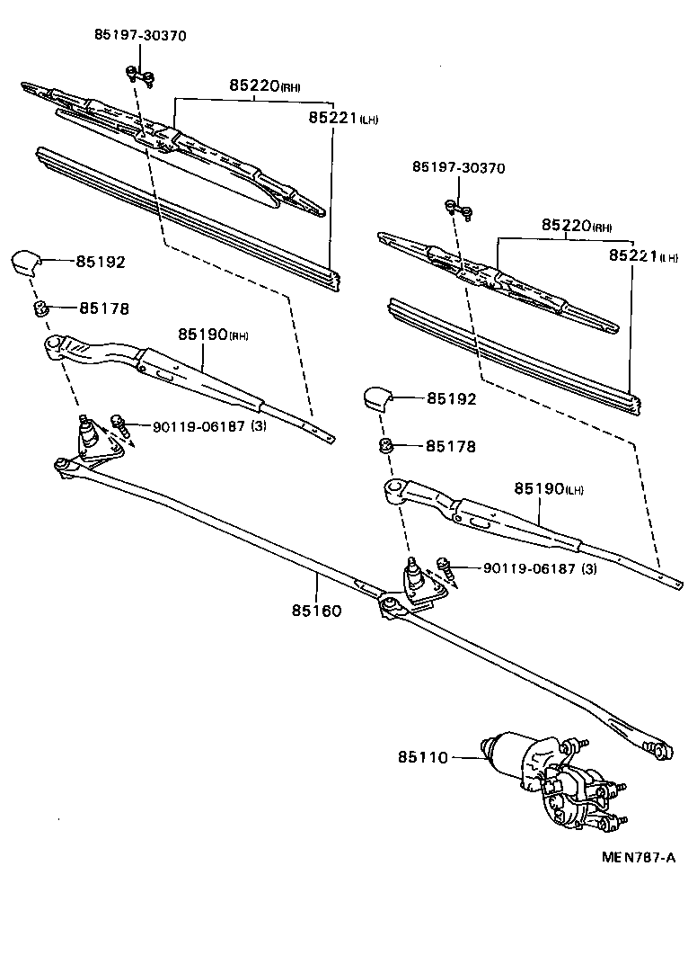 85150-20740 LINK ASSY, WINDSHIELD WIPER product image