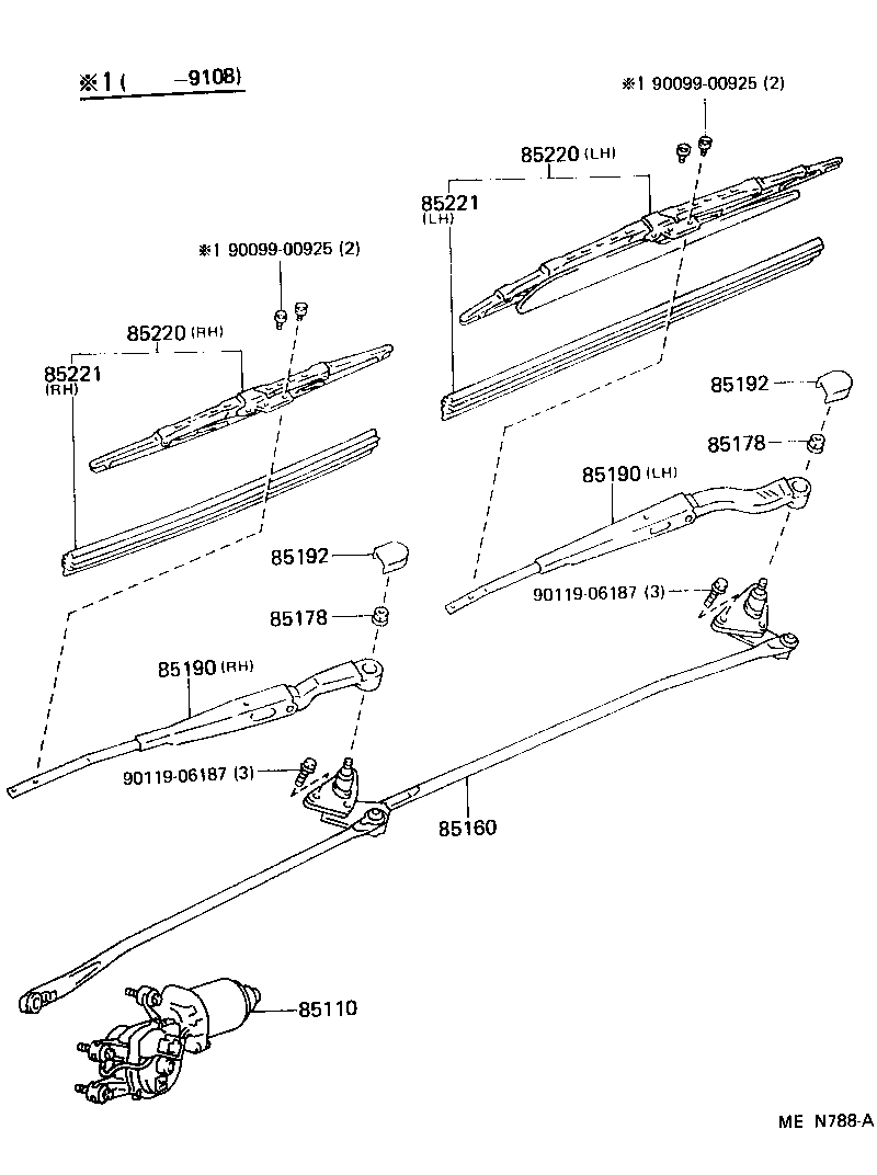 85110-20610 MOTOR ASSY, WINDSHIELD WIPER product image
