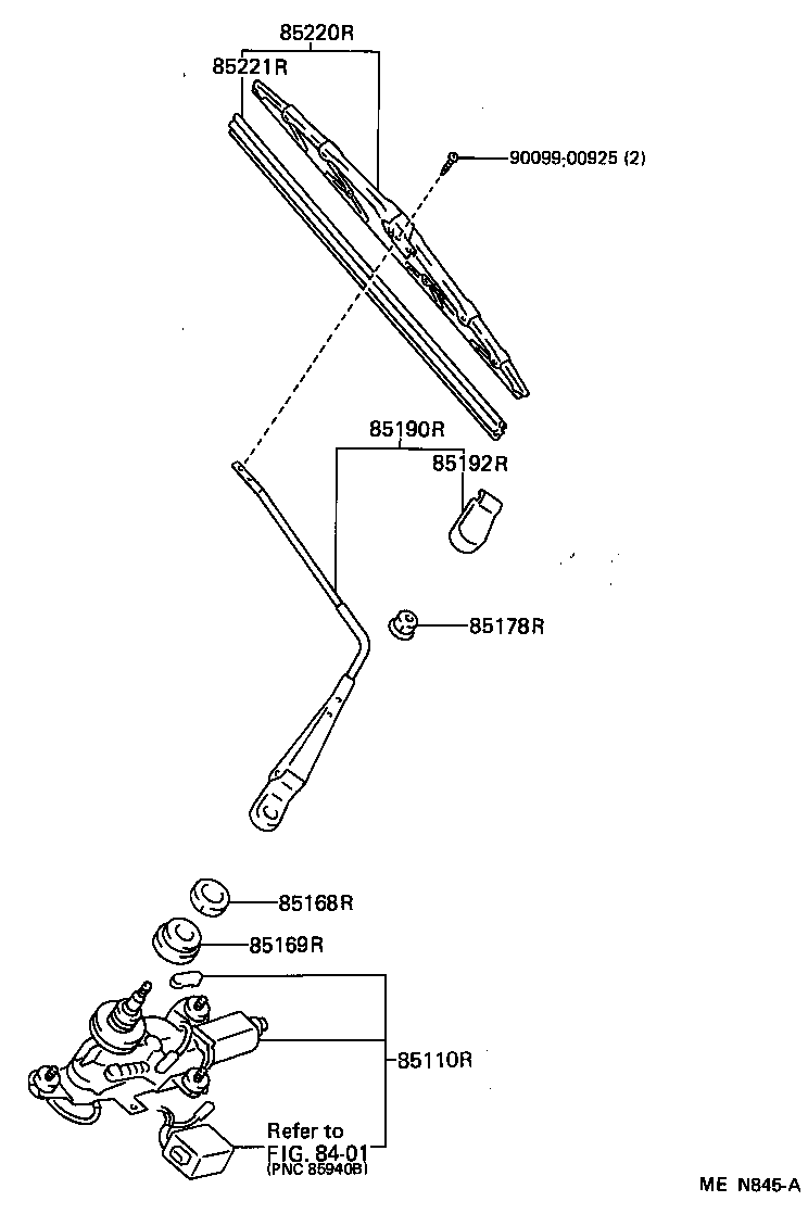 85110-20660 MOTOR ASSY, REAR WIPER product image