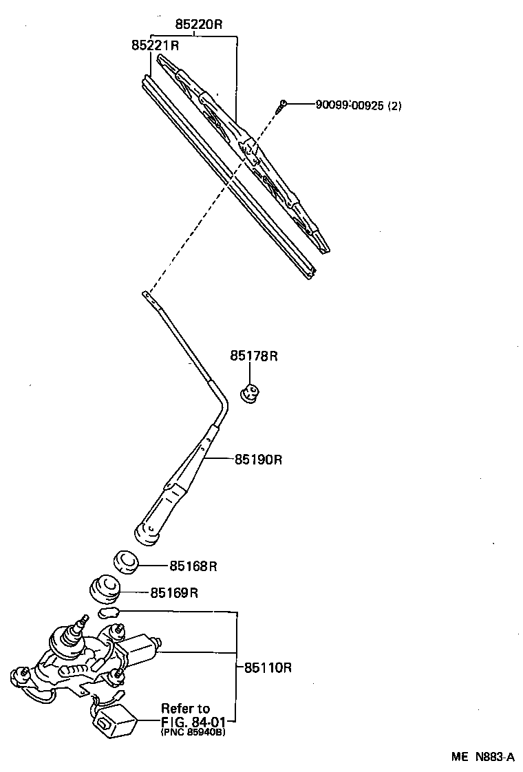 85110-20660 MOTOR ASSY, REAR WIPER product image