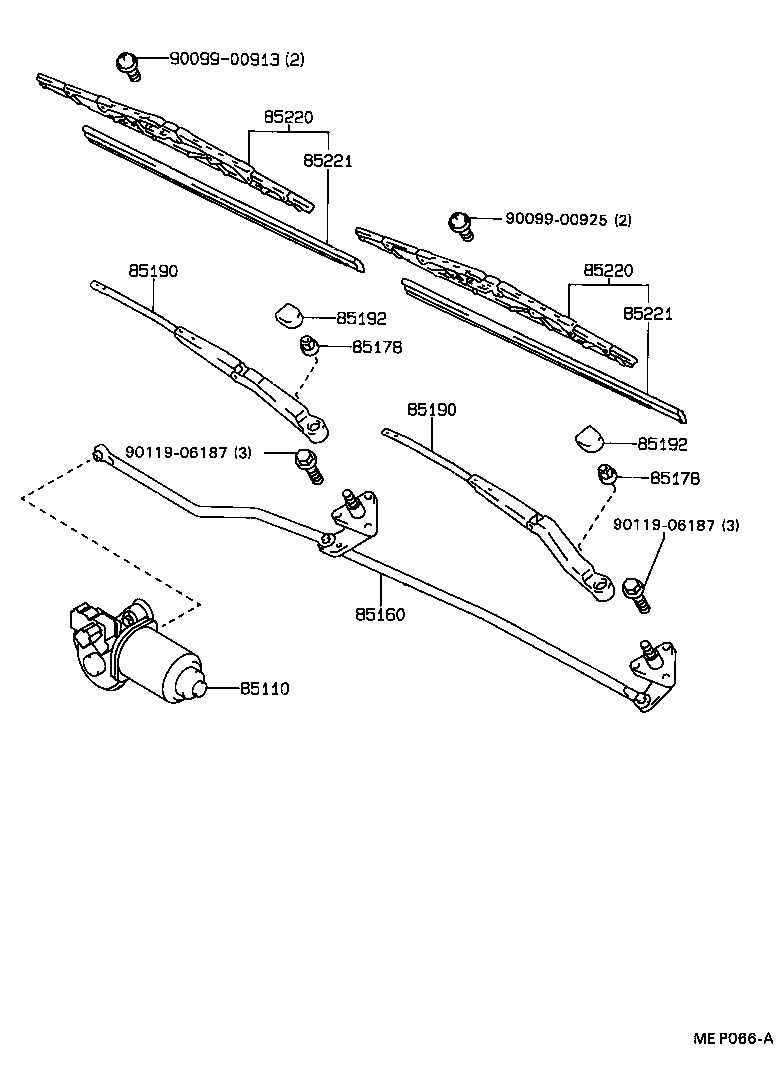 85160-20380 LINK ASSY, WINDSHIELD WIPER product image