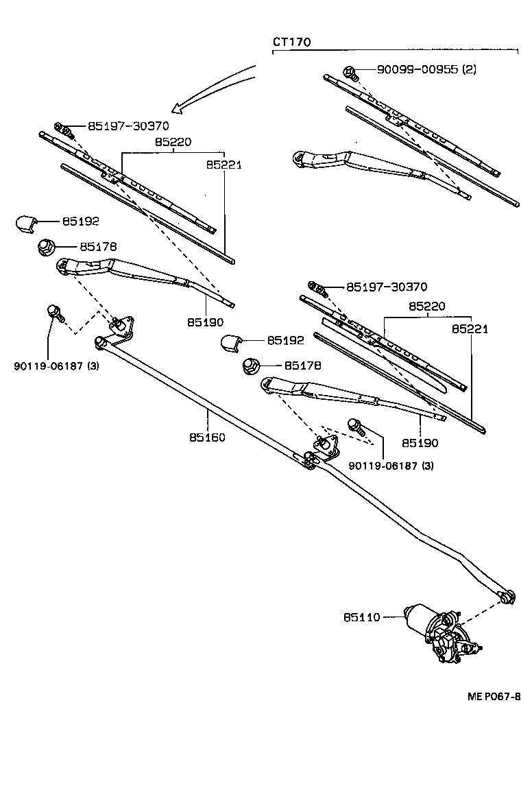 85160-20380 LINK ASSY, WINDSHIELD WIPER product image