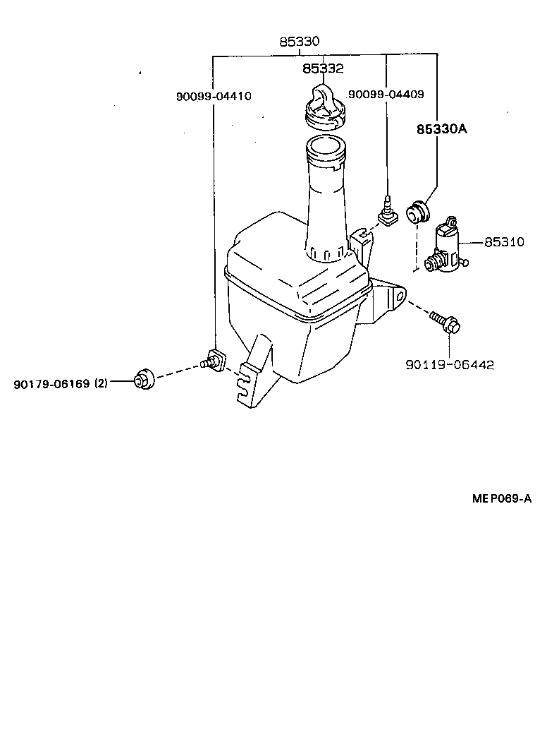 85331-20631 JAR ASSY, WINDSHIELD WASHER product image