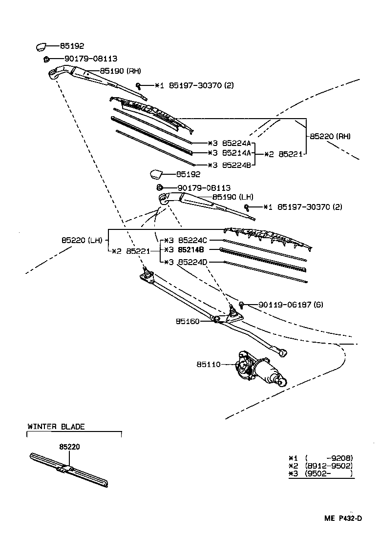 85070-17041 MOTOR ASSY, WINDSHIELD WIPER product image