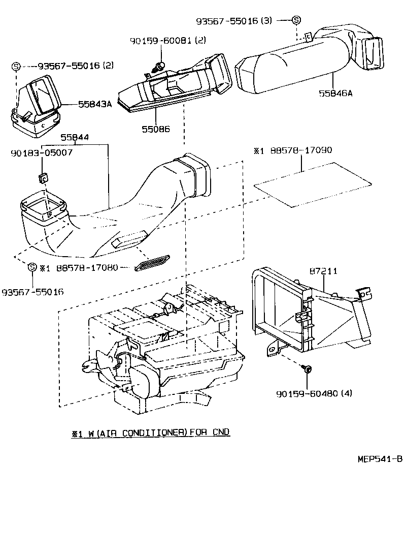55846-17030 DUCT, HEATER TO REGISTER, NO.4 product image