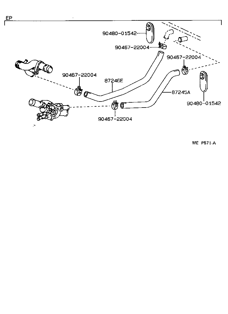 87245-10550 HOSE, HEATER WATER, INLET A product image