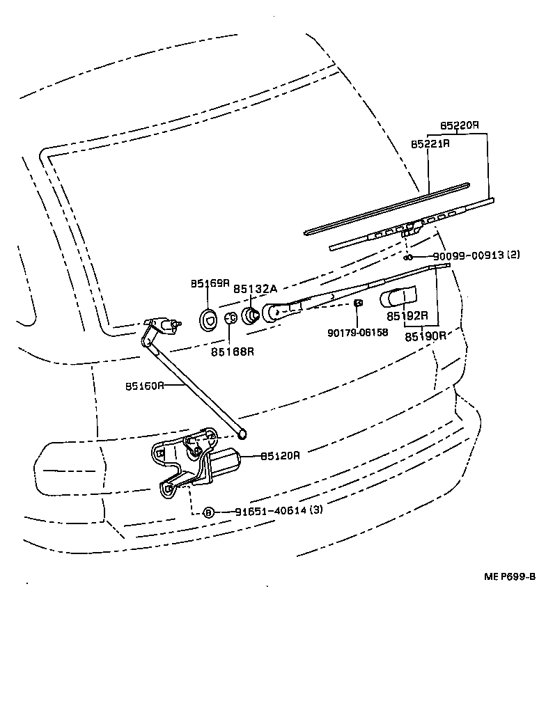 85242-28040 BLADE ASSY, REAR WIPER product image