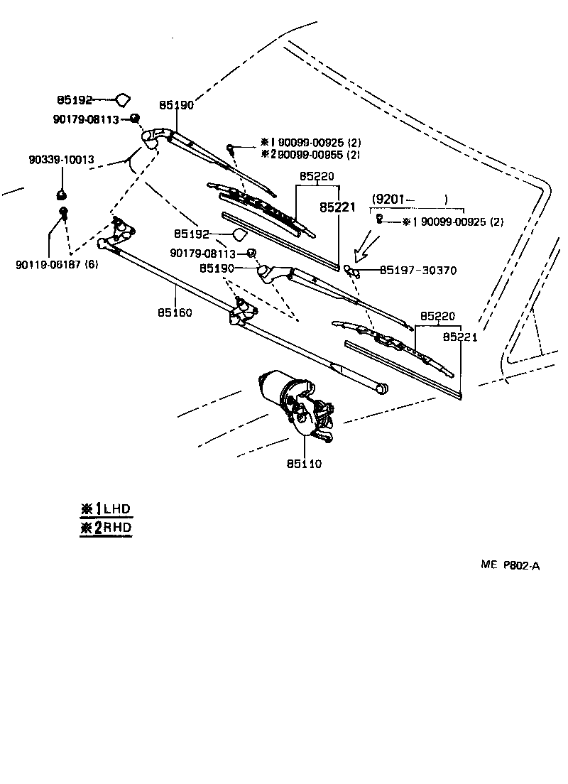 85150-10350 LINK ASSY, WINDSHIELD WIPER product image