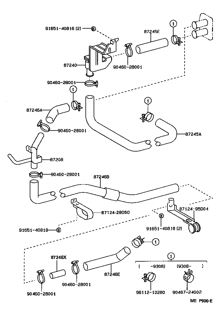 87208-28510 PIPE SUB-ASSY, HEATER WATER product image