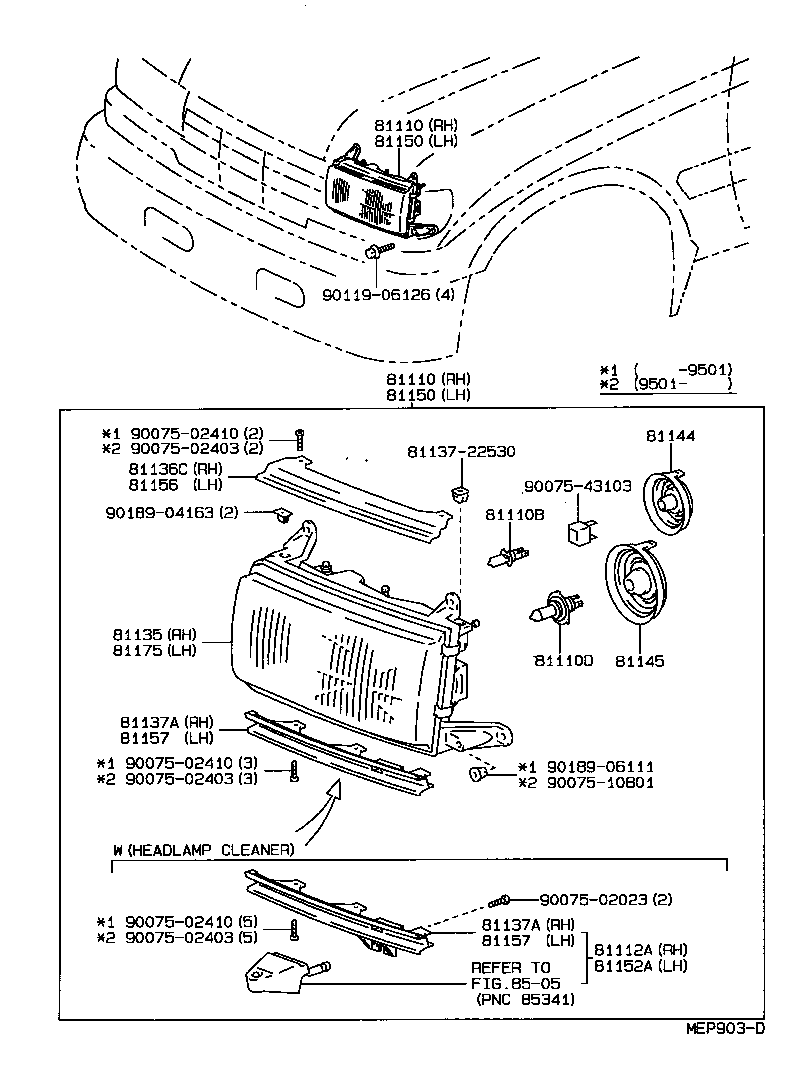 81110-60412 HEADLAMP ASSY, RH product image