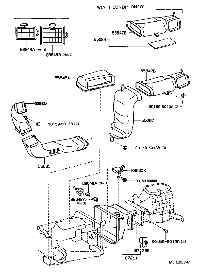 55843-60020 DUCT, HEATER TO REGISTER, NO.1 product image