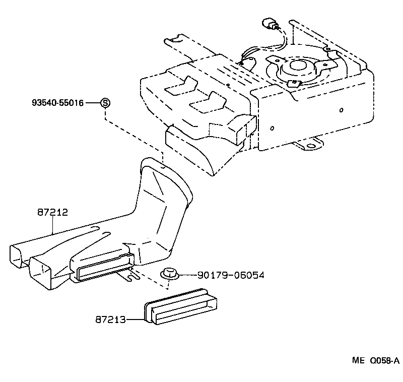 55843-60040 DUCT, HEATER TO REGISTER, NO.1 product image