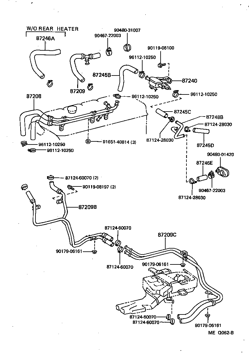 87209-60130 PIPE SUB-ASSY, HEATER WATER product image