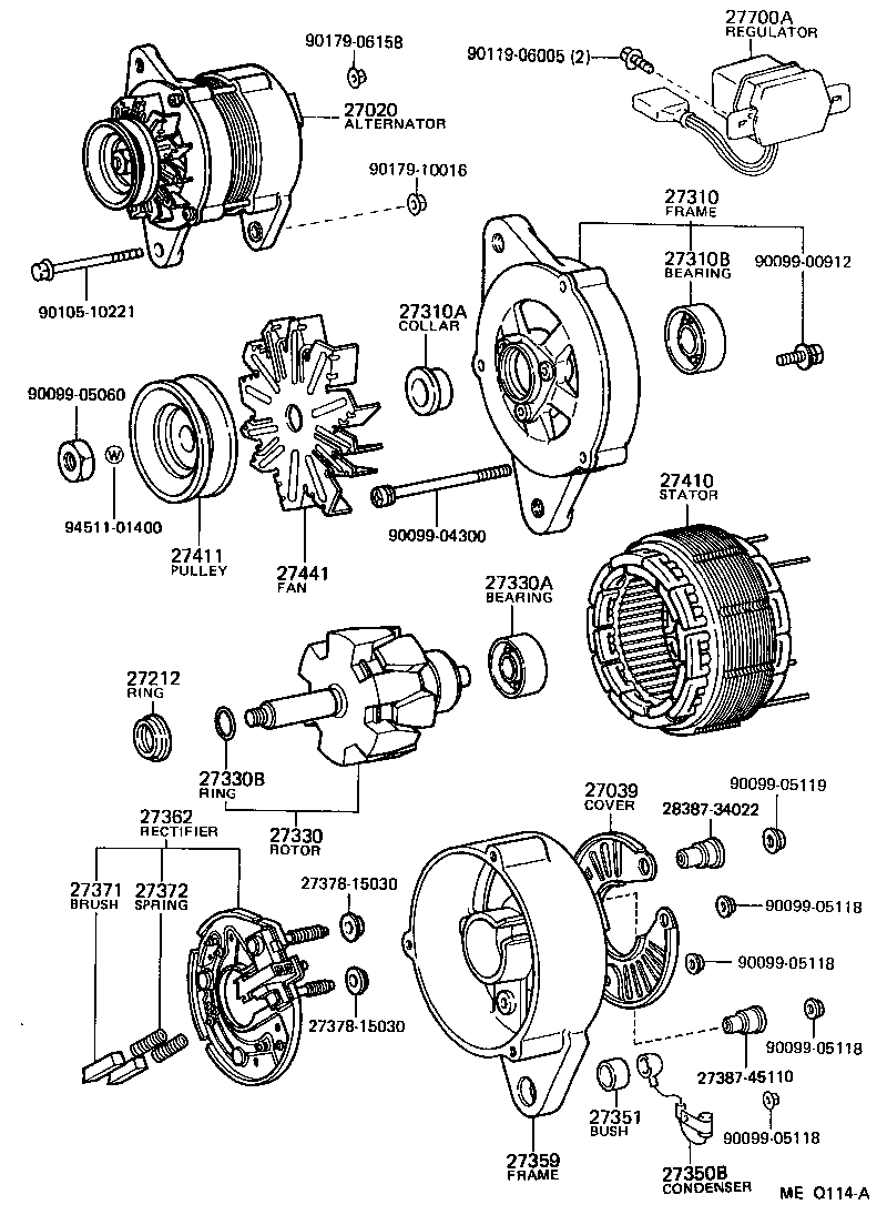 27310-66020 FRAME ASSY, DRIVE END, ALTERNATOR product image