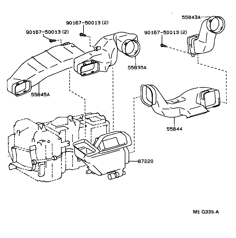 55843-18010 DUCT, HEATER TO REGISTER, NO.1 product image