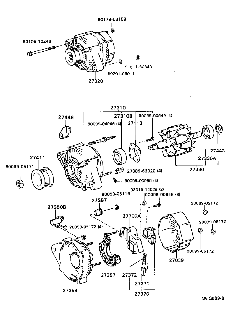 27310-64430 FRAME ASSY, DRIVE END, ALTERNATOR product image