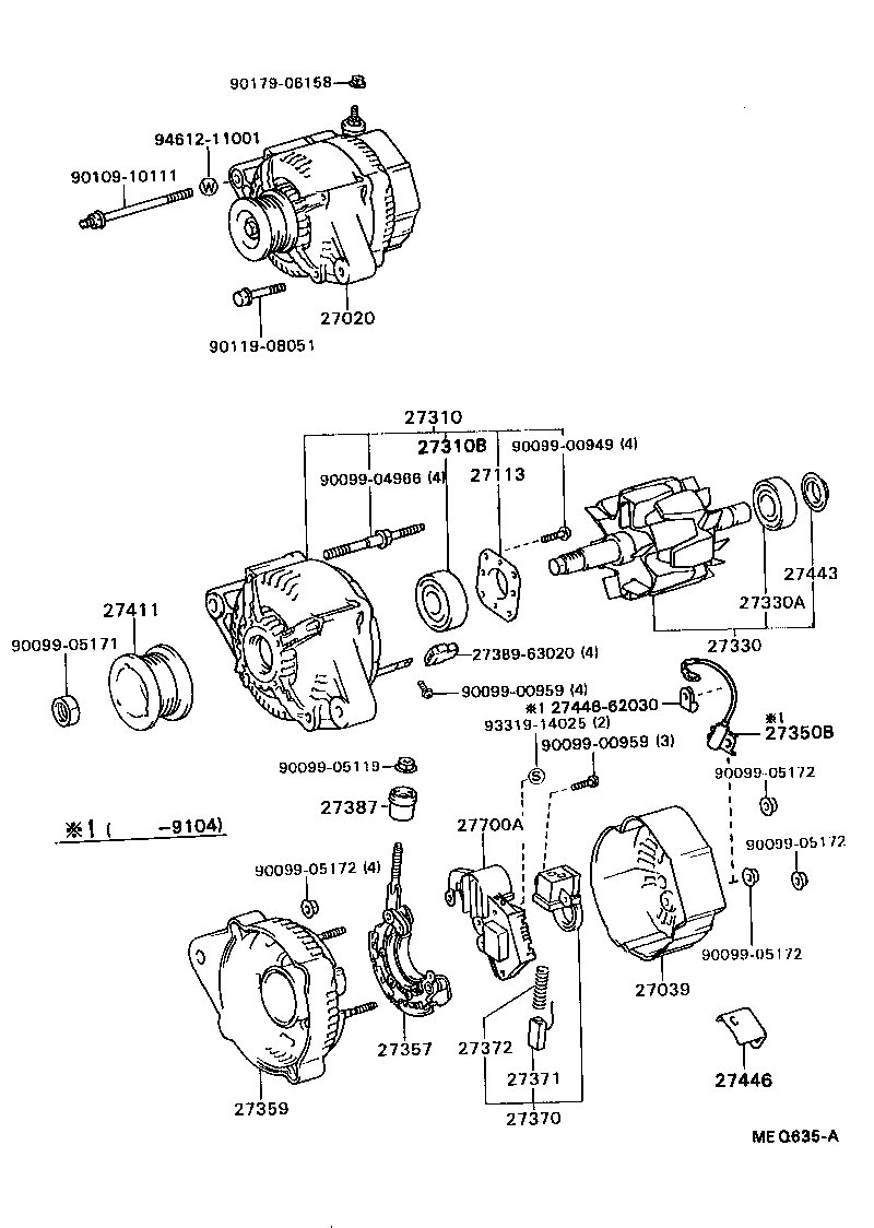 27310-64430 FRAME ASSY, DRIVE END, ALTERNATOR product image