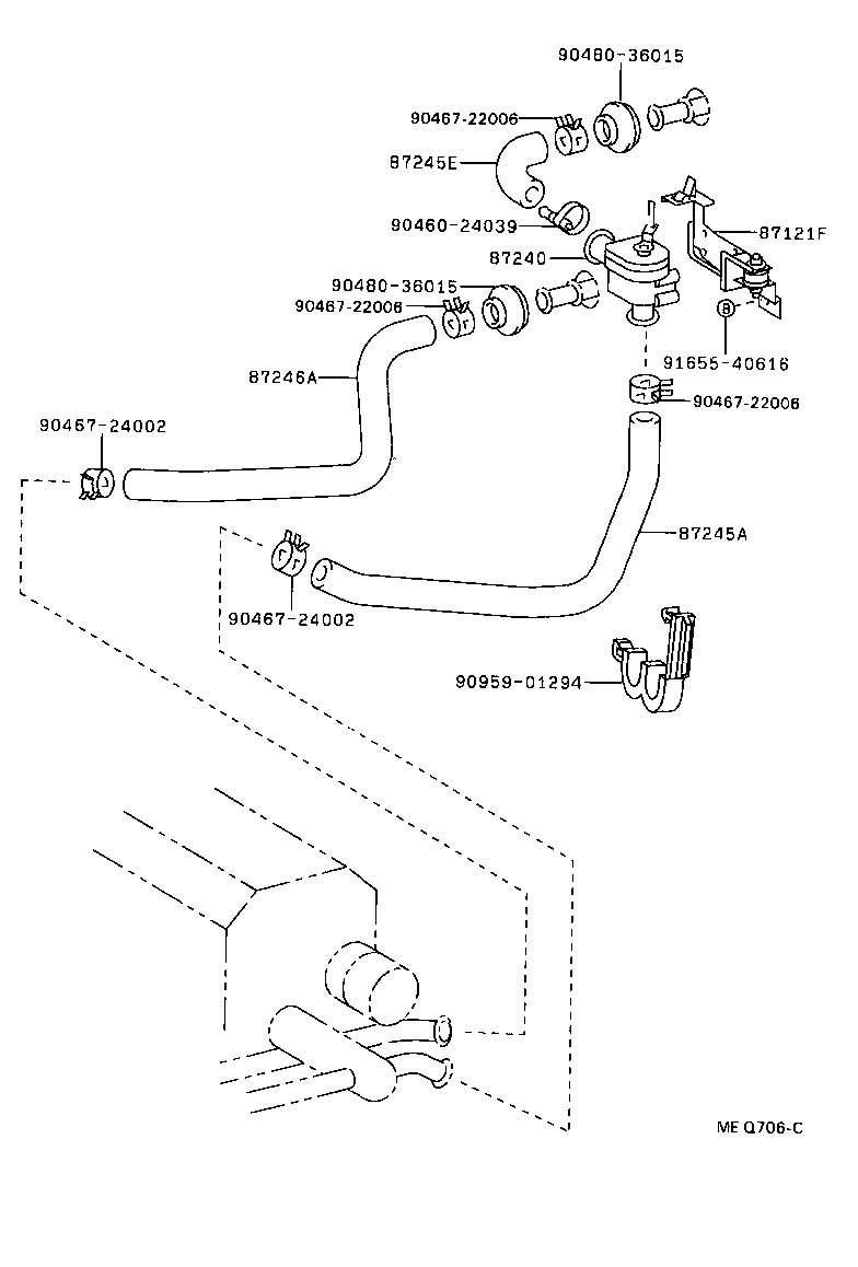 87245-32260 HOSE, HEATER WATER, INLET A product image