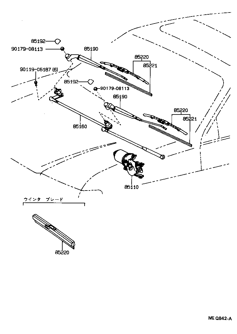 85110-16502 MOTOR ASSY, WINDSHIELD WIPER product image