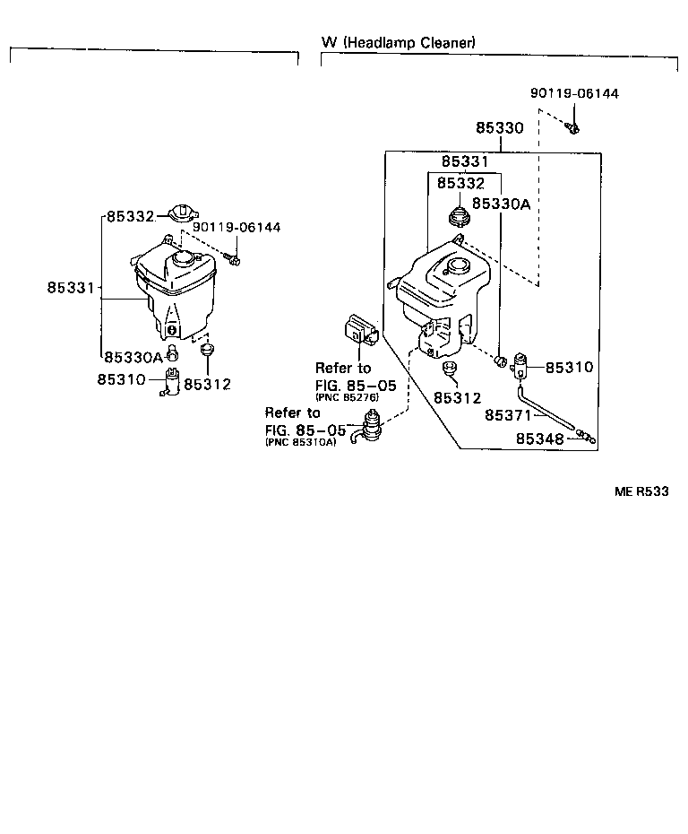 85331-12660 JAR SUB-ASSY, WINDSHIELD WASHER product image
