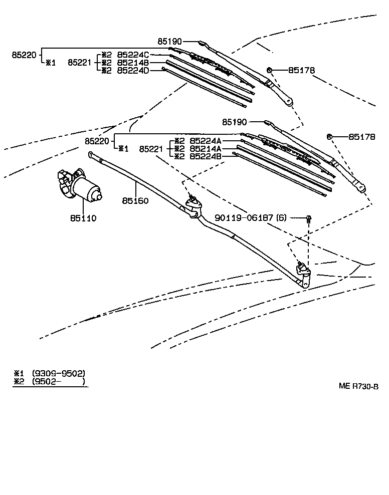85150-33040 LINK ASSY, WINDSHIELD WIPER product image