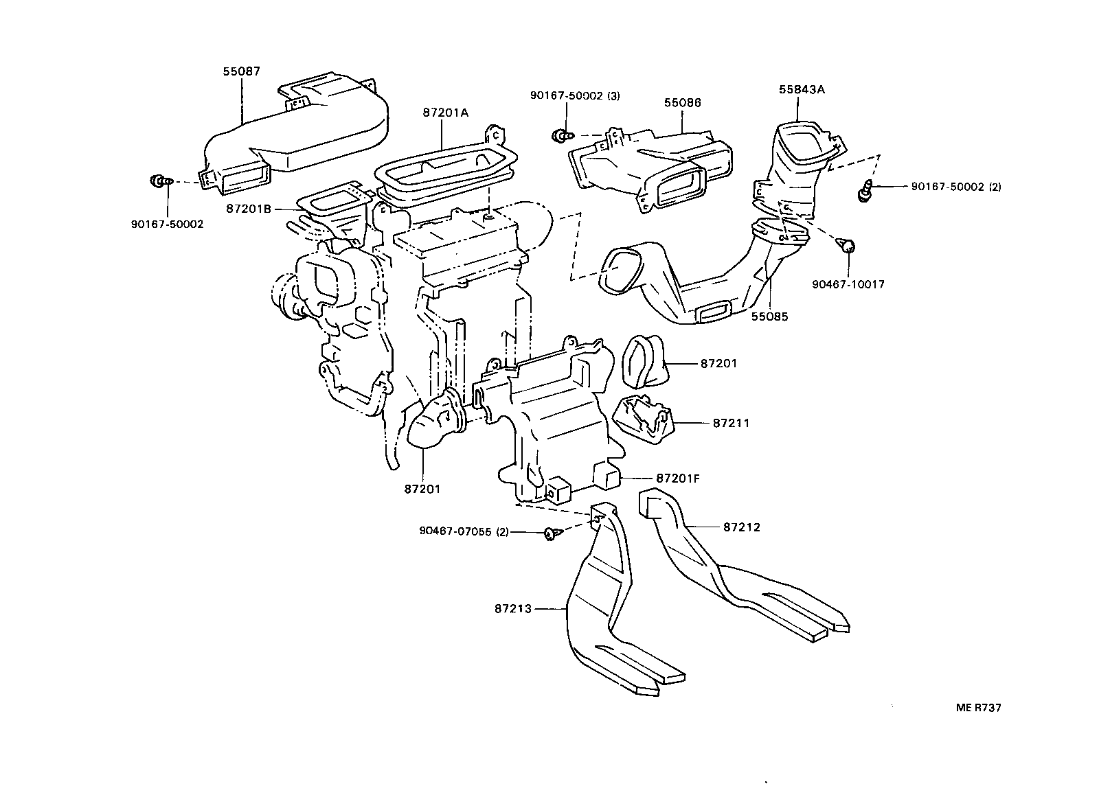 87201-33010 DUCT SUB-ASSY, AIR, NO.1 product image