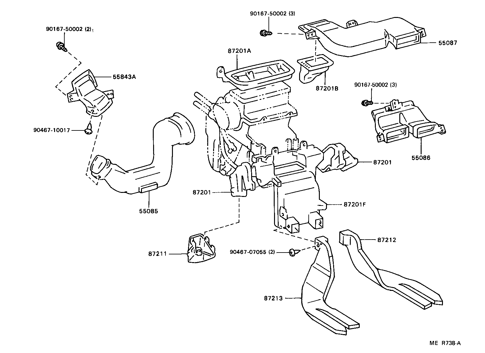 87201-33010 DUCT SUB-ASSY, AIR, NO.1 product image