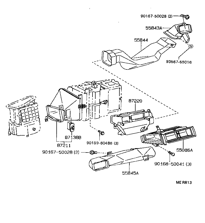 55843-16070 DUCT, HEATER TO REGISTER, NO.1 product image