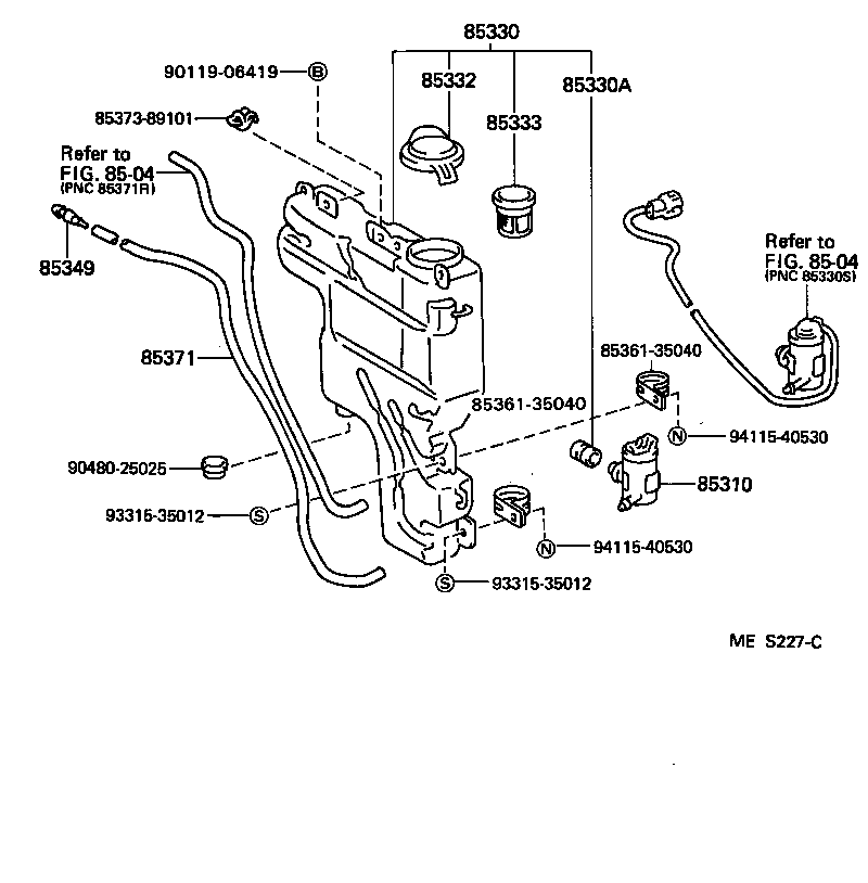 85315-35120 JAR ASSY, WINDSHIELD WASHER product image