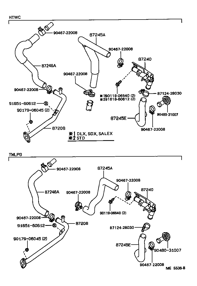87209-30360 HOSE SUB-ASSY, WATER product image