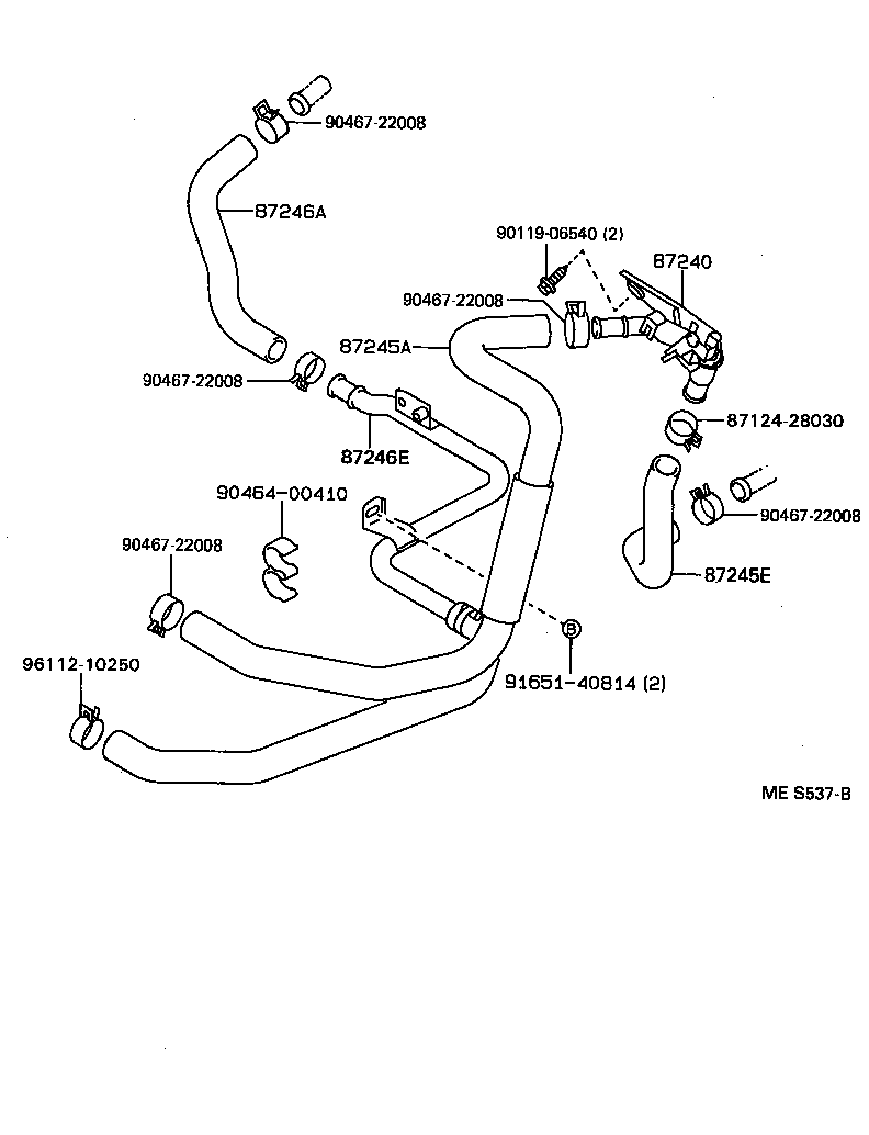 87245-3A490 HOSE, HEATER WATER, INLET A product image