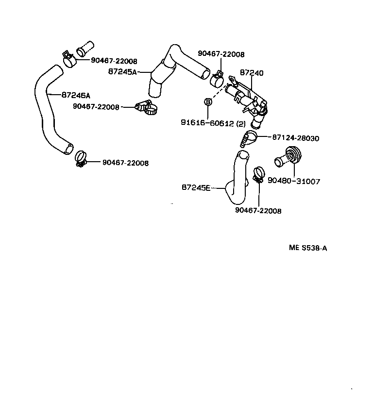 87209-30360 HOSE SUB-ASSY, WATER product image