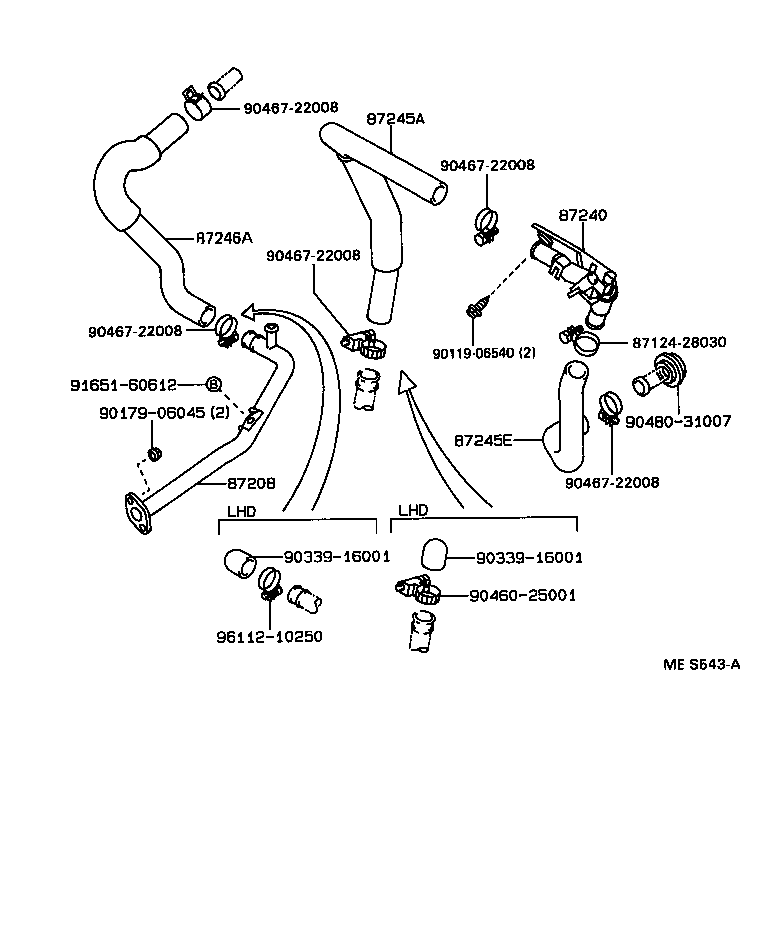 87245-3A540 HOSE, HEATER WATER, OUTLET A product image