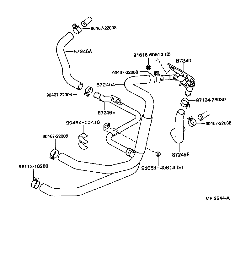 87245-3A540 HOSE, HEATER WATER, OUTLET A product image