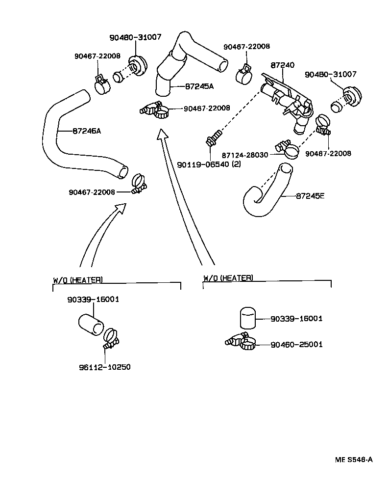 87245-3A540 HOSE, HEATER WATER, OUTLET A product image