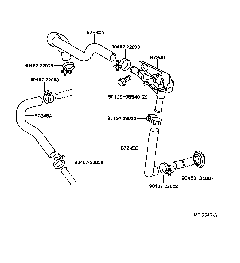 87245-3A540 HOSE, HEATER WATER, OUTLET A product image