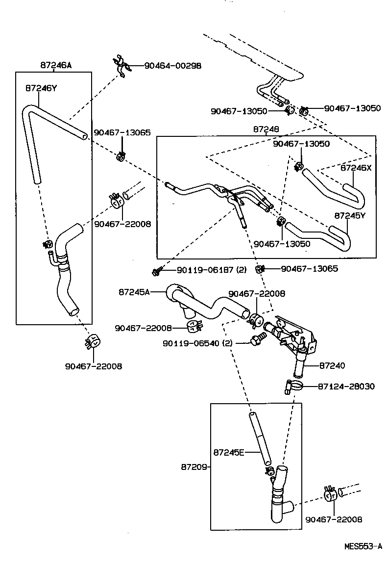 87245-3A490 HOSE, HEATER WATER, INLET A product image