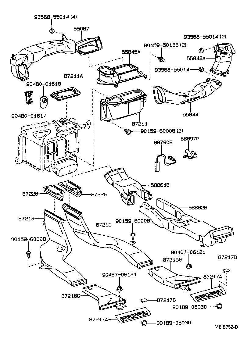 55843-30180 DUCT, HEATER TO REGISTER, NO.1 product image