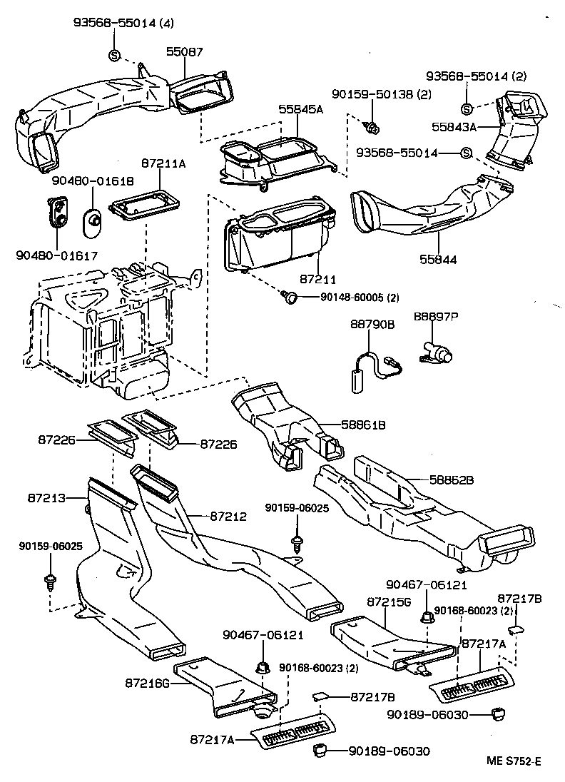 58086-30010 DUCT, CONSOLE BOX, NO.2 product image