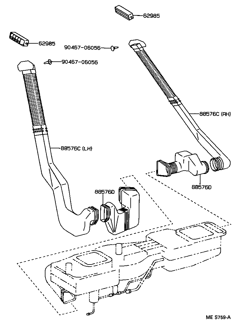 55843-30140 DUCT, HEATER TO REGISTER, NO.1 product image