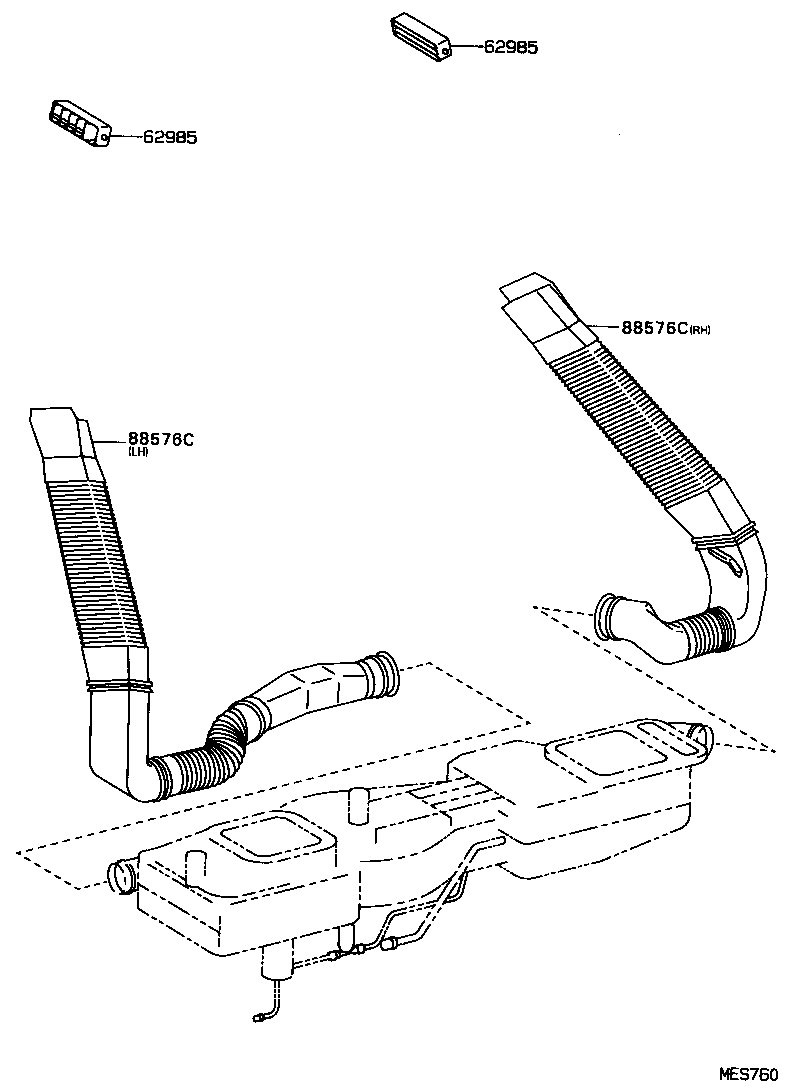 55843-30160 DUCT, HEATER TO REGISTER, NO.1 product image