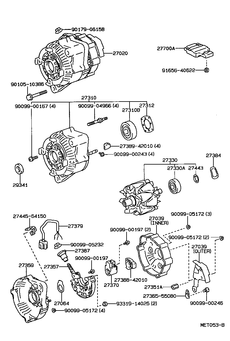 27310-64520 FRAME ASSY, DRIVE END, ALTERNATOR product image