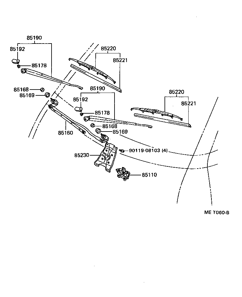 85110-28060 MOTOR ASSY, WINDSHIELD WIPER product image