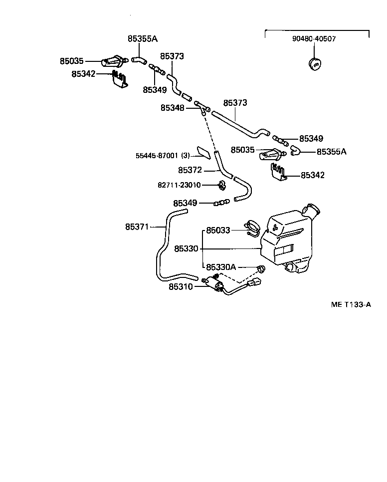 85330-28050 MOTOR AND PUMP ASSY, WINDSHIELD WASHER product image