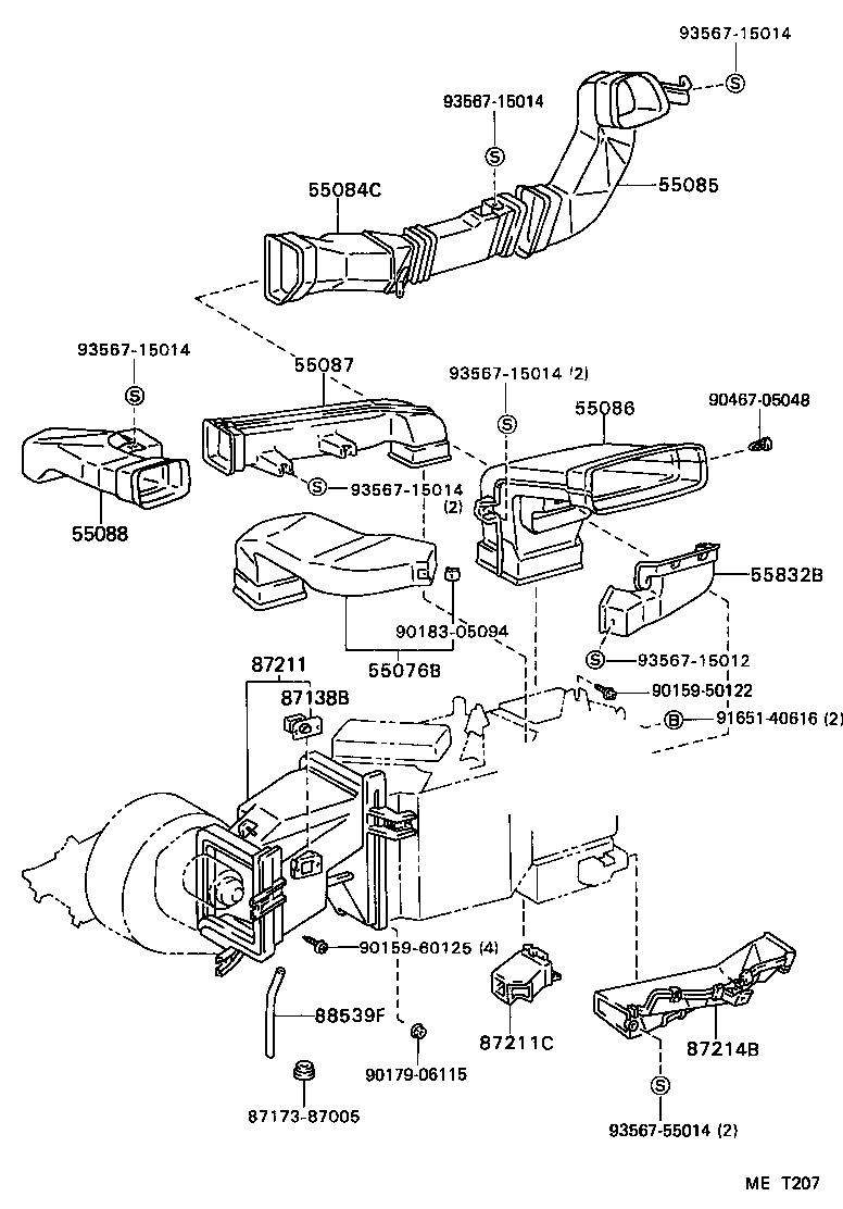 55088-28020 DUCT SUB-ASSY, HEATER TO REGISTER, NO.5 product image